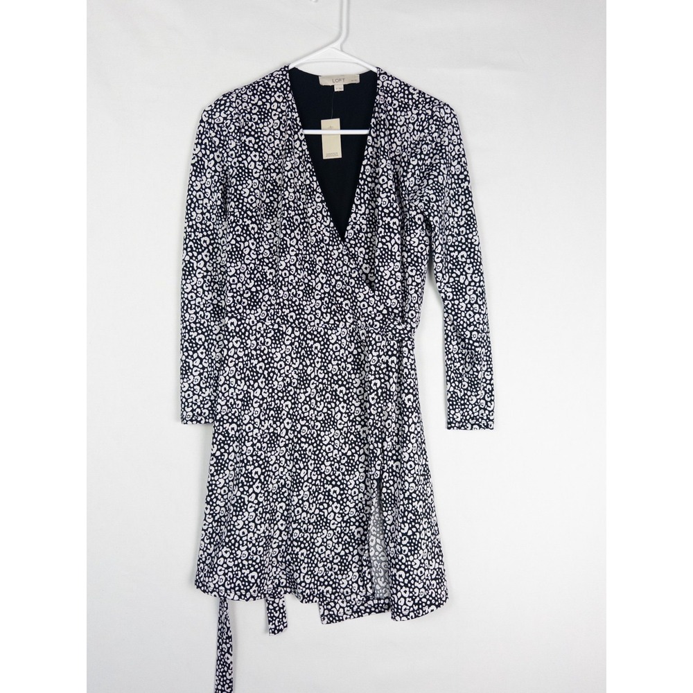 NWT Loft Dress Womens 2P Allover Print V Neck Strap Knee Lined‎ Cocktail